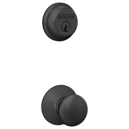 Schlage Schlage Plymouth Matte Black Steel Entry Knob and Single Cylinder Deadbolt FB50NGPLY622